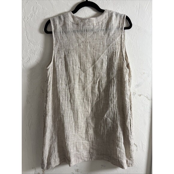 Pure Jill Linen Open Cardigan Gauze Lightweight Fabric Quiet Luxury Boho SZ MP - Picture 2 of 5